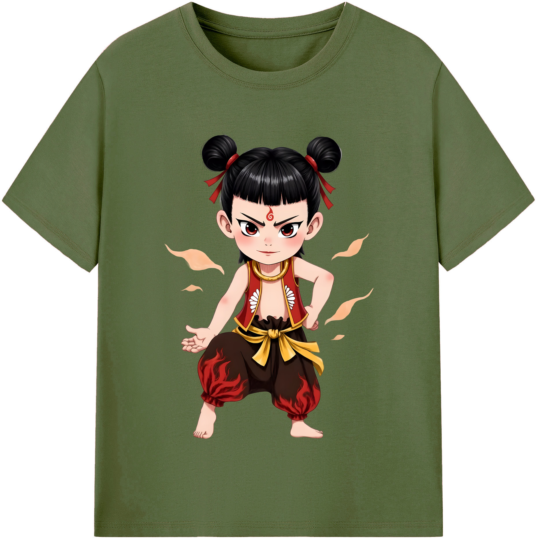 （画像用） Ne Zha 2 ナタ 魔童の大暴れ 綿100％半袖Tシャツ（フロントプリント）
